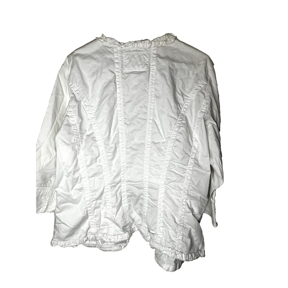 AMI Women’s White‎ Cotton Jacket 1X eyelet cotton ruffle cottagecore prairie